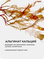 Система очищение 120 капсул / Хитозан, альгинат кальция и ламинария / Детокс и восстановление микрофлоры