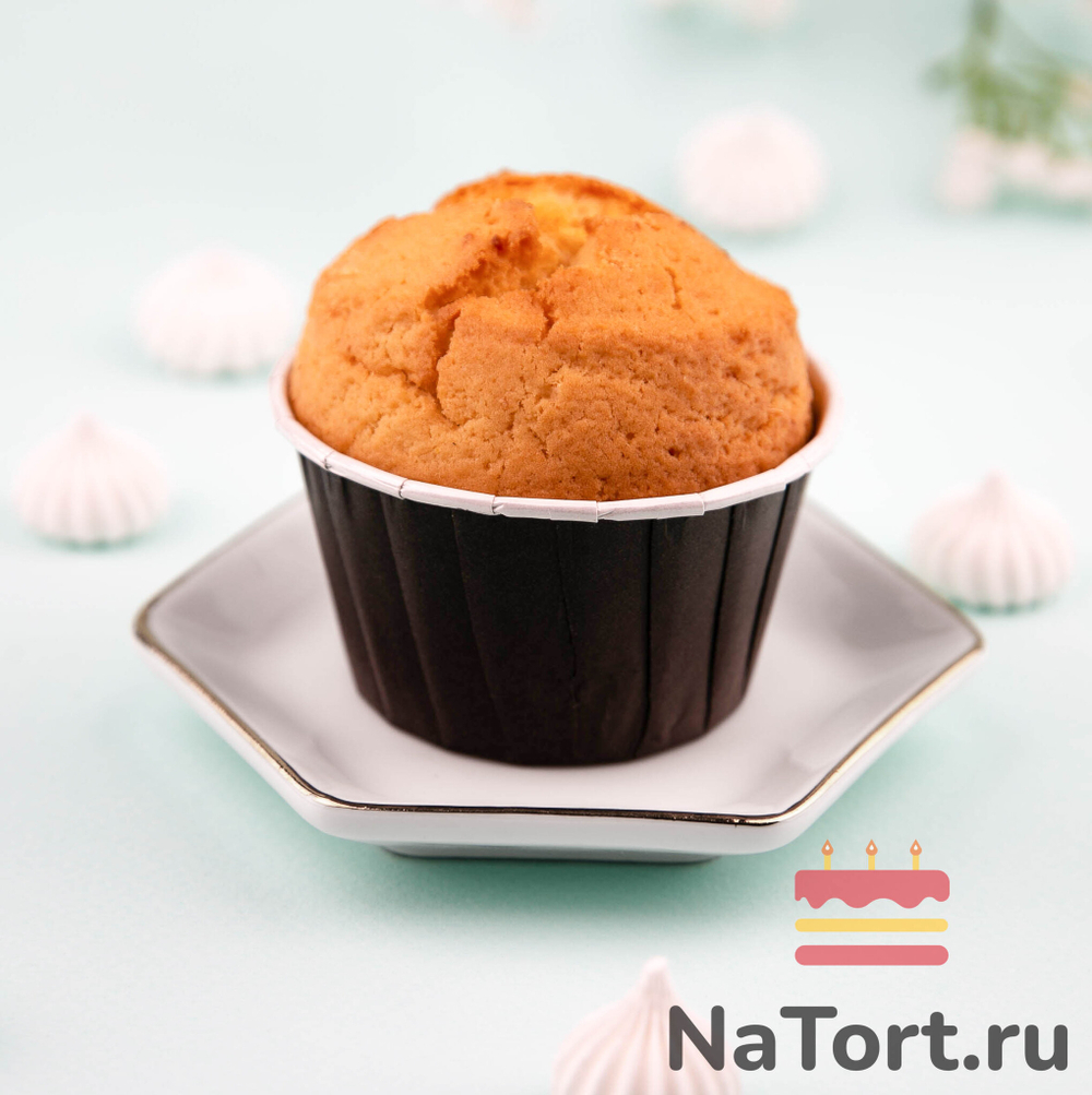 Формы бумажные с ламинацией «Маффин» 50х40 мм (Черный) 100 шт