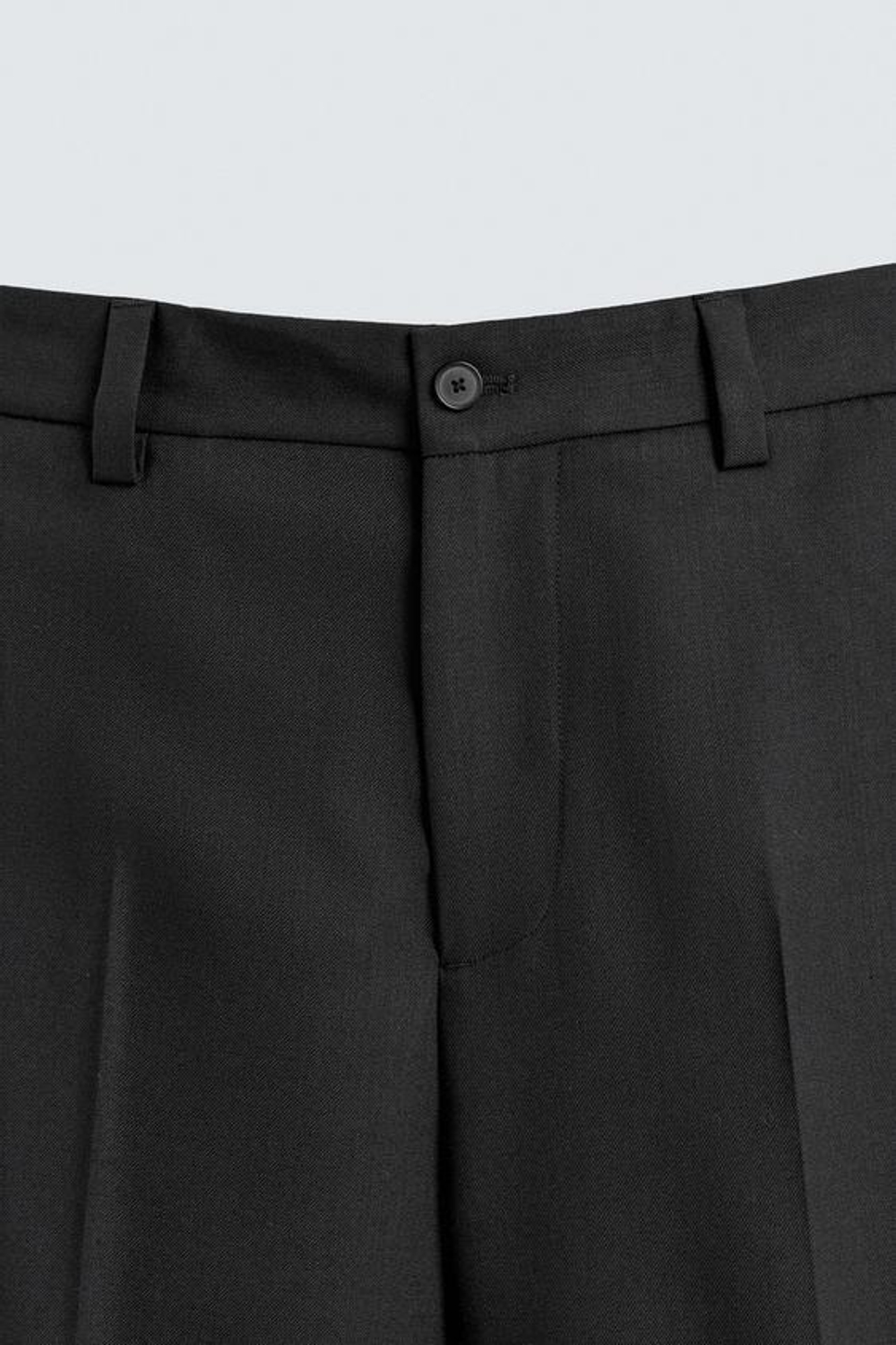 ZARA КОСТЮМНЫЕ БРЮКИ С ШЕРСТЬЮ, ЧЕРНЫЙ