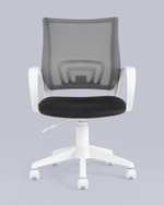 Кресло офисное TopChairs ST-BASIC-W серый крестовина пластик белый