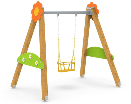 Качели на брусе Цветочные одинарные 443.14