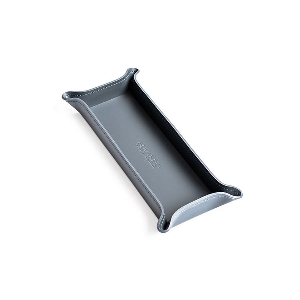 Лоток из двухслойной кожи Cuoietto с металлической вставкой 45*370*155 (TBCMet45-370-155) 1