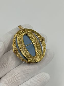 Брошь-кулон Wedgwood голубая
