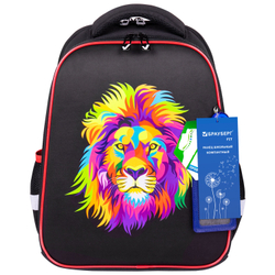 Ранец BRAUBERG FIT, 2 отделения, "Colorful lion", 38х27х14 см, 270618