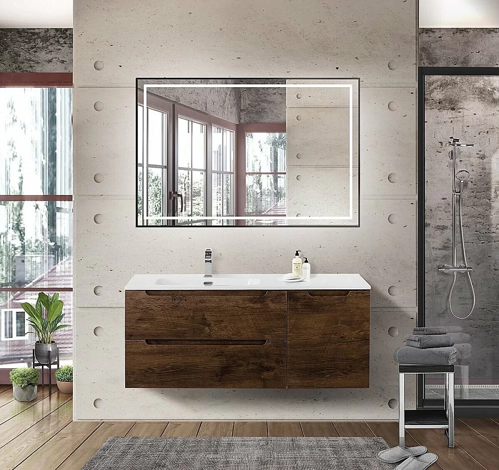 Тумба с раковиной BelBagno ETNA-1200-2C-1A-SO-RW-L/R Rovere Moro