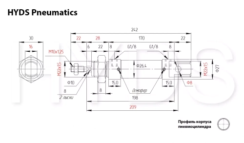 DSNU-25-105-PPV-A Пневмоцилиндр