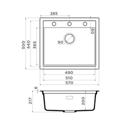 Мойка Sintesi 57-WG Artceramic/wind green