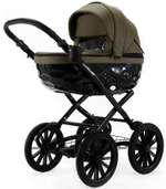 Детская коляска Adamex Chantal Retro Deluxe 2 в 1 C-SA21 (ХАКИ КОЖА)