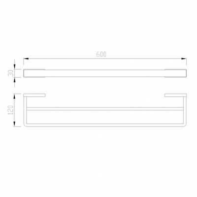 Полотенцедержатель двойной ABBER Westen AA1757B черный матовый