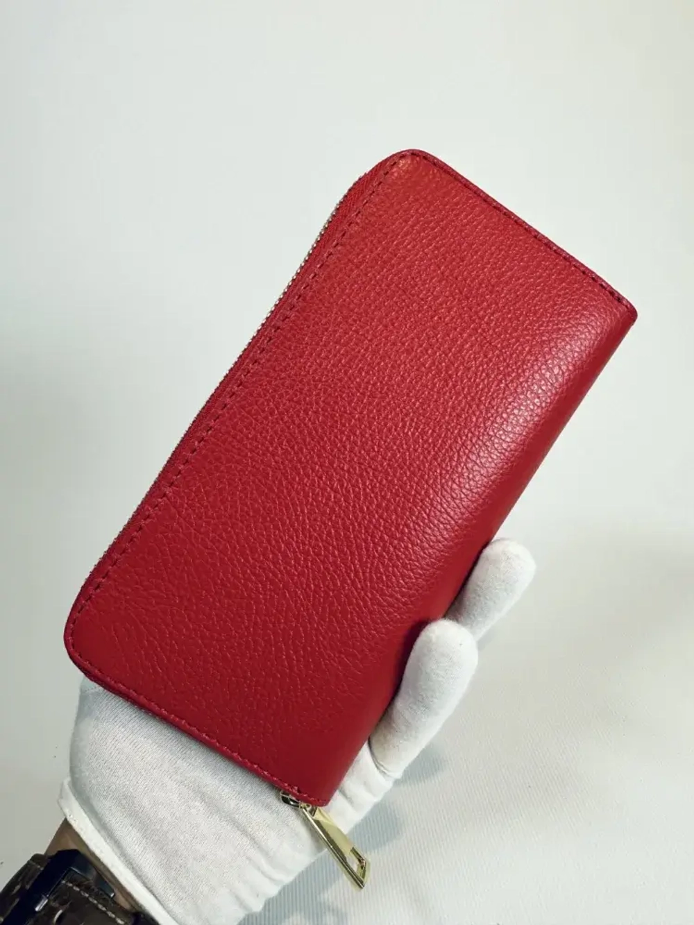 Женский красный кошелек на молнии