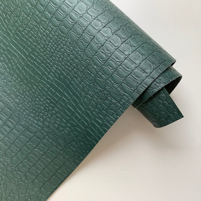 Кожзам переплетный с тиснением "Крокодил", темно-зеленый