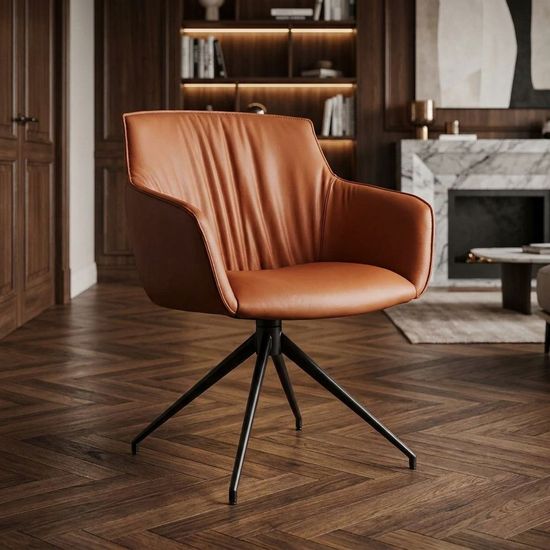 Полукресло крутящееся Sofia, экокожа soft-touch, цвет терракотовый