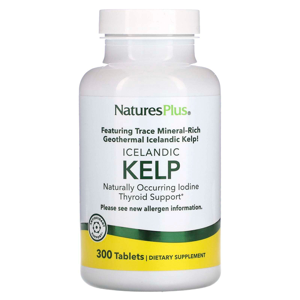 NaturesPlus, исландский келп, 300 таблеток (150 мг в каждой таблетке)