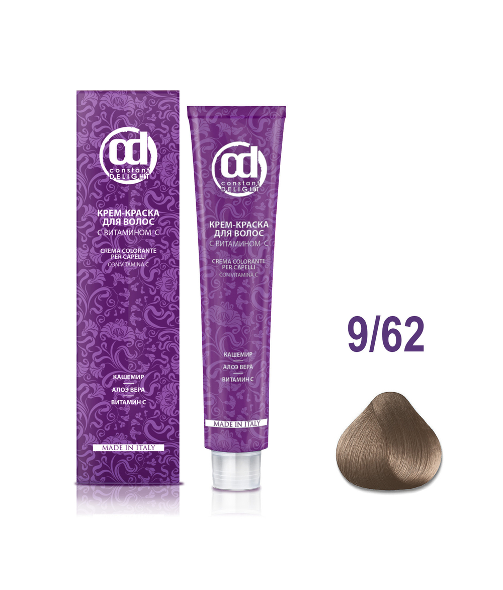 Д 9/62 крем-краска для волос с витамином С блондин шоколадно-пепельный 100 мл
