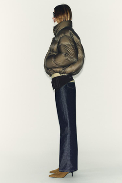 ZARA КОРОТКИЙ ПУХОВИК WATER REPELLENT WINDPROOF, ХАКИ