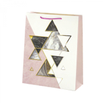 Пакет подарочный бумажный Alingar, (L+) 26х32х10 см, вертикальный, "Геометрия", матов. ламинация, тиснение, ассорти