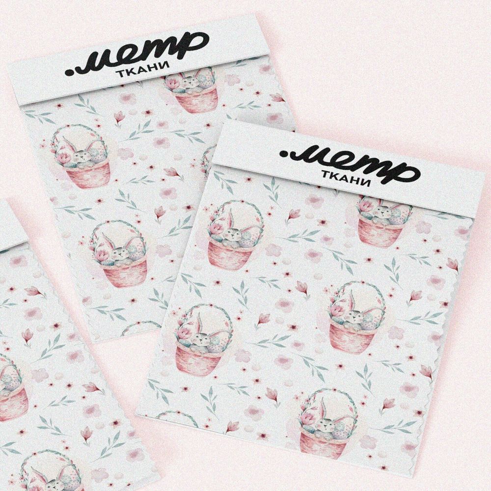 Ткань оксфорд 600 зайцы в корзине