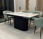 Стол М-City DISAUR Ария 160 Pandora Light, керамика, Черный каркас