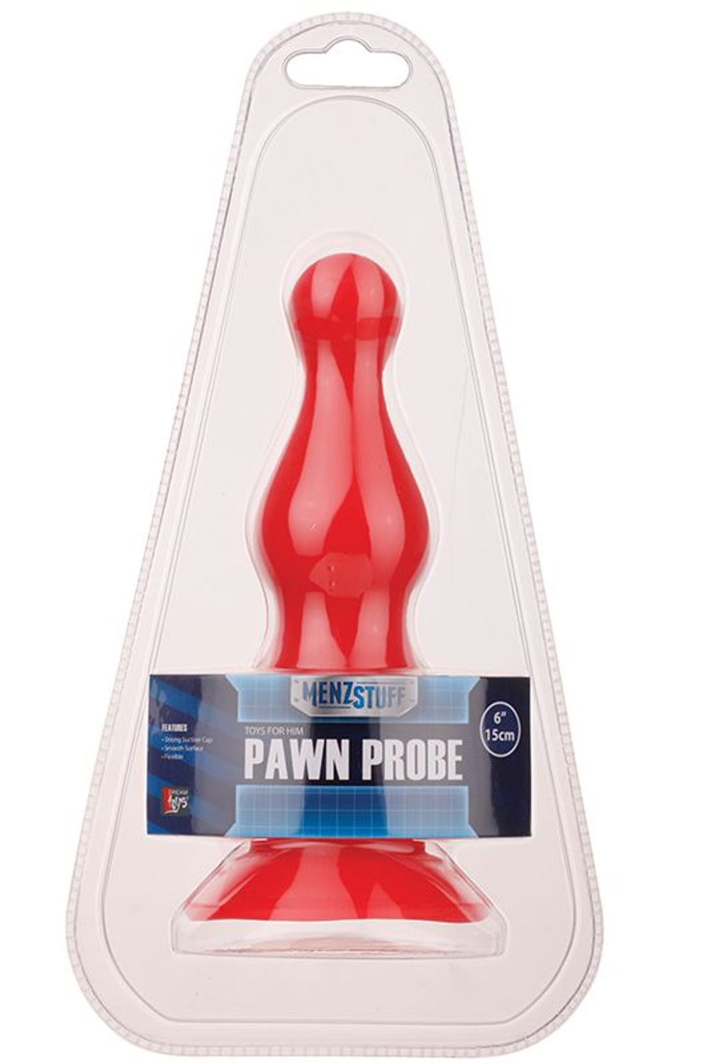 Красная анальная пробка с кончиком-шаром MENZSTUFF PAWN PROBE - 15 см. (Цвет: красный)