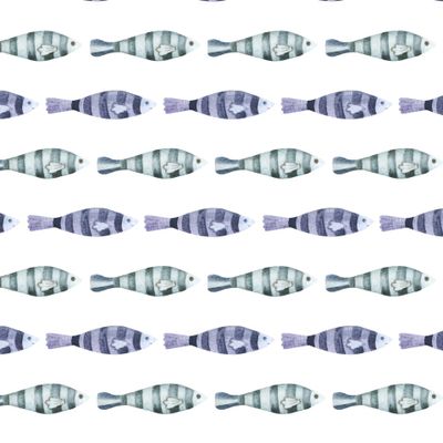 простые стилизованные полосатые рыбки