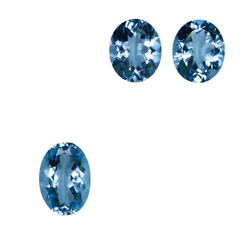 Аквамарин, Овал, 3 шт / 12,38 карат