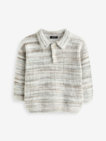 Поло с длинным рукавом вязаное для мальчика Next K82-692, Светло-серый