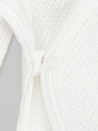 Слип на кнопках с крылышками "Молоко" из ажурного хлопка 0+