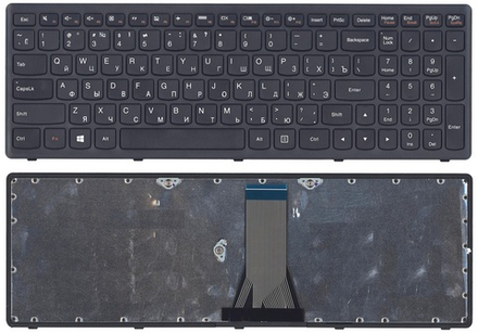 Клавиатура для ноутбука Lenovo G500S, G505A, G505S, S500, Z510, черная, с черной рамкой (TOP-99921)