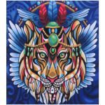Алмазная мозаика на подрамнике с полным заполнением «МИР ЯРКИХ КРАСОК», радужный лев, 20*20см
