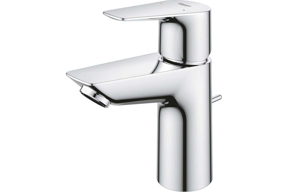 Смеситель для раковины Grohe BauEdge с ограничителем температуры и рычажным донным клапаном, размер S, хром 23328001