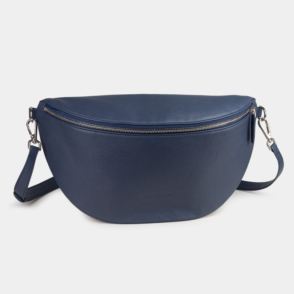 Сумка поясная Vilnius из кожи теленка, синего цвета
