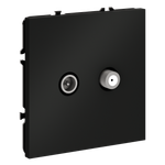 Розетка телевизионная встраиваемая VOLTUM S70 оконечная TV+SAT, (черный матовый)