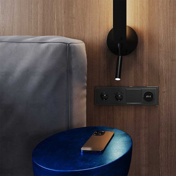 Рамка стеклянная Voltum S70 на 4 поста, (титан, стекло) VLS110406