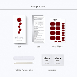 ohora Gel Nail Sticker P Basic Pedicure - Наклейки на ногти для ног оттенок PBS-004, 30 szt.