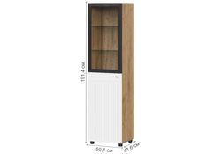 Витрина Эдолина дуб золотой / черный / белый матовый