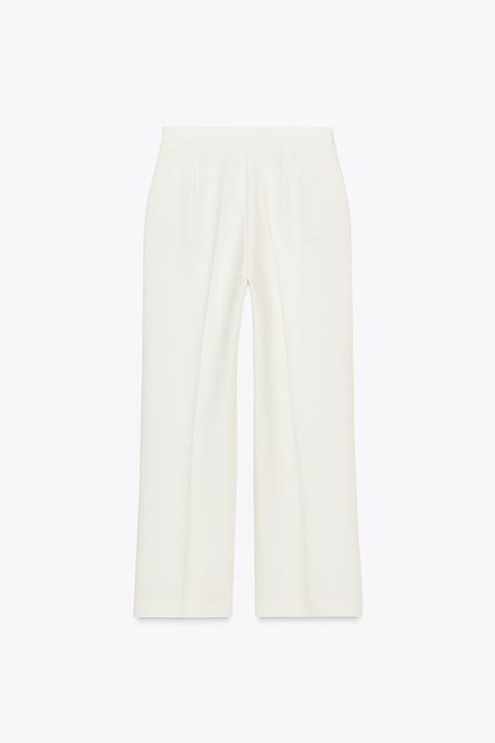 ZARA ПРЯМЫЕ БРЮКИ С ВЫСОКОЙ ПОСАДКОЙ, ЭКРЮ