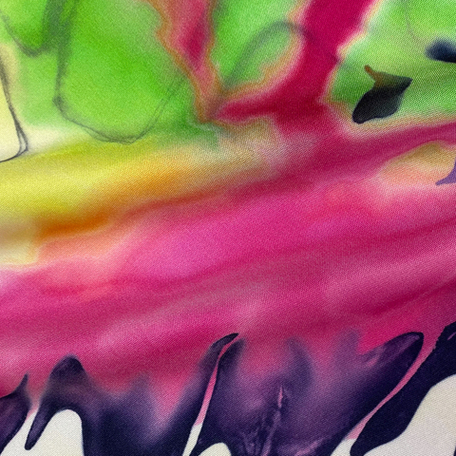 Шёлковое джерси (216 г/м2) в яркие акварельные разводы