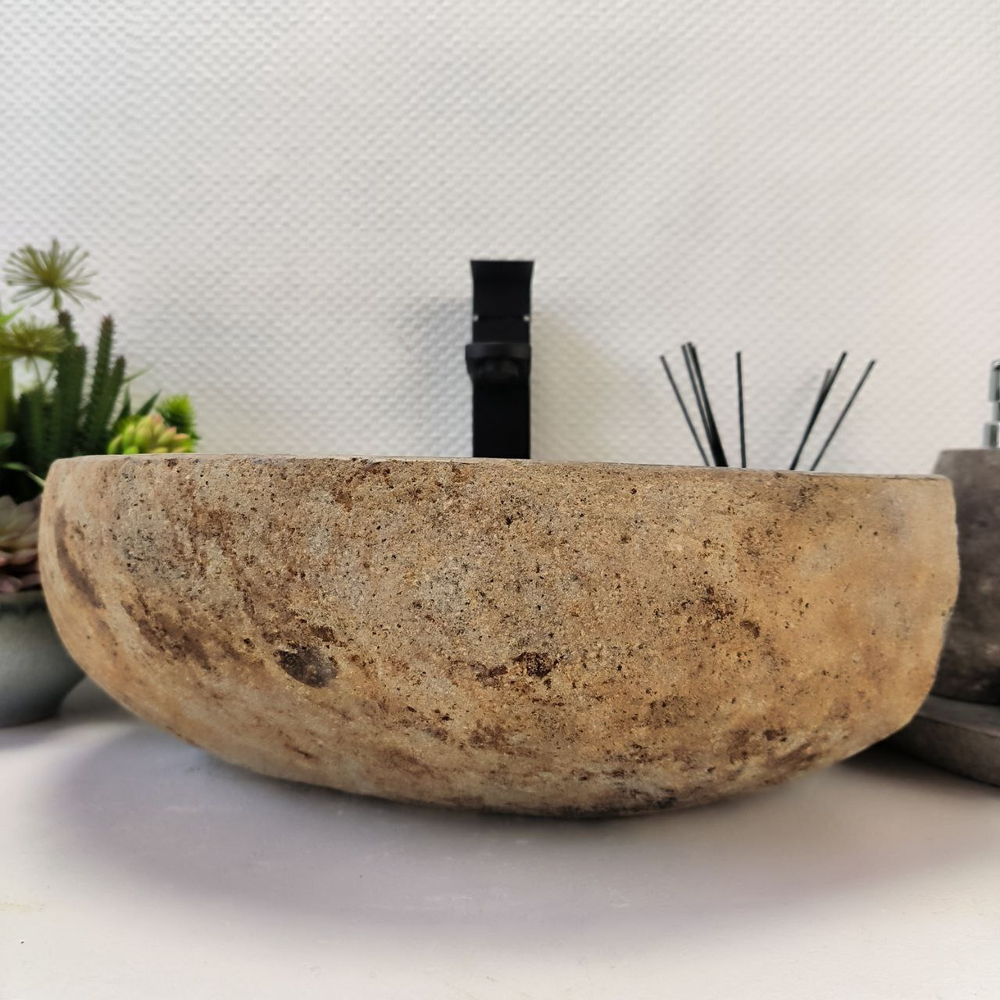 Раковина из речного камня RS-64112 (45*36*15) 0122