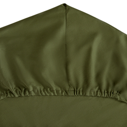 Простыня 160х200х30 Tkano Wild сатин оливковый