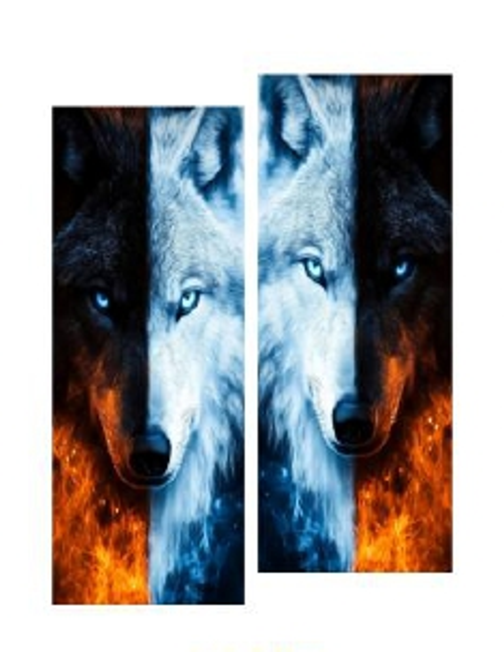 Наклейки на стойки дверей "Волк Лед и пламя" (20х50см) (кт2шт) 23007