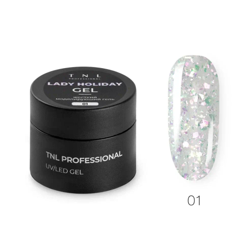 Жесткий гель для наращивания TNL Lady Holiday №01, 15 мл