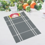 Салфетка на стол 30*45см плетеная, Клетка серая