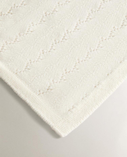 ZARA HOME ДЕТСКИЙ ПЛЕД ИЗ КАШЕМИРА, ЭКРЮ