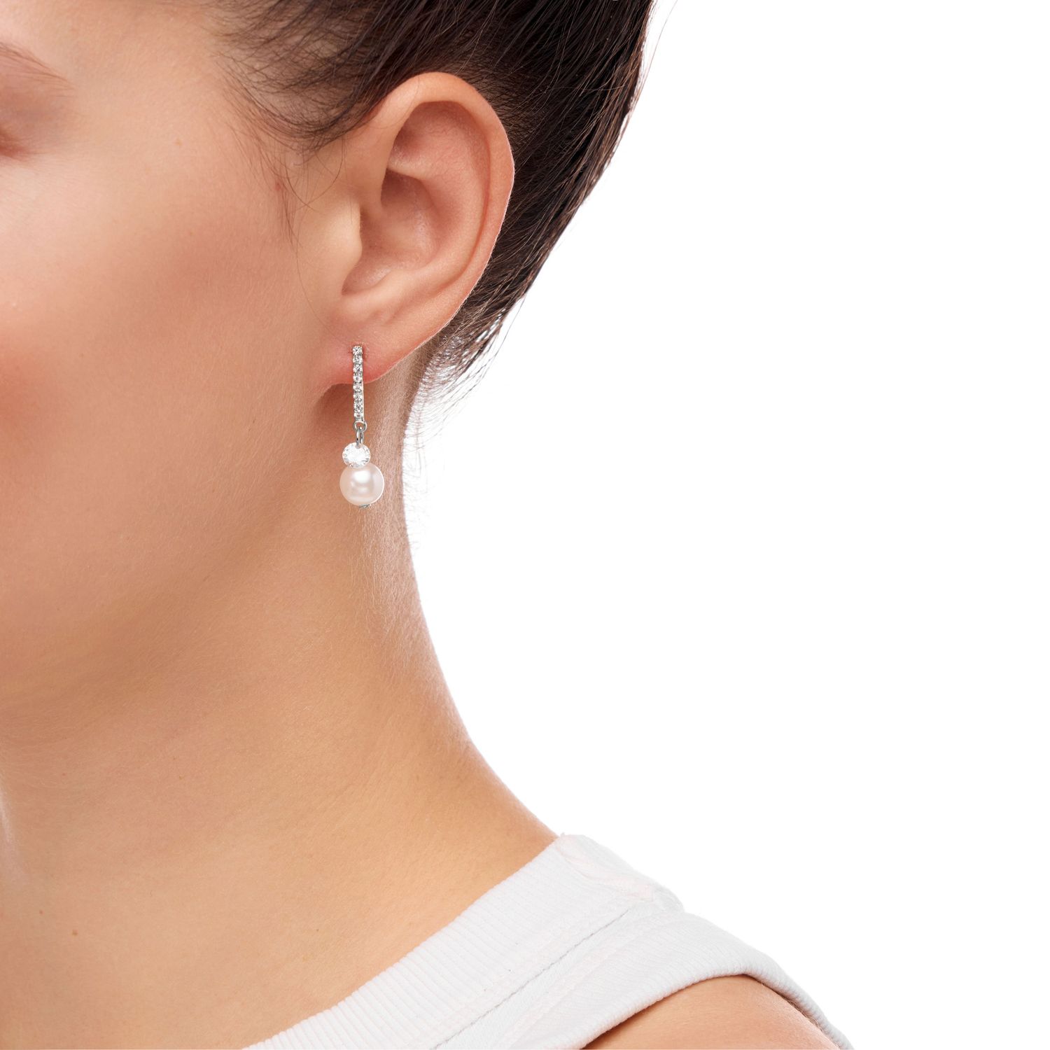 Серьги Dangling Pearls Earrings - Silver