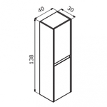 Пенал ORKA Lisbon 40 серый матовый, универсальный