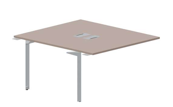 Составной стол на 2 рабочих места 138х156,6х75см (2 металлических  аутлета) - приставной элемент