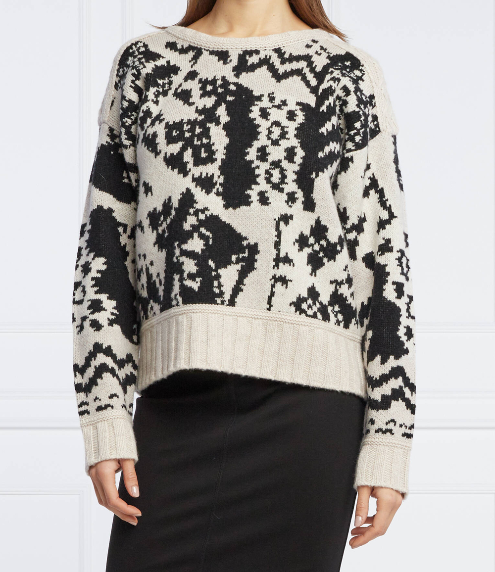 Хлопковый свитер Marc Cain - кремовый (RC 41.62 M88)