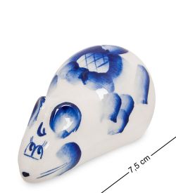 ГЛ- 315 Фигурка «Мышка-норушка» бол. (Гжельский фарфор)