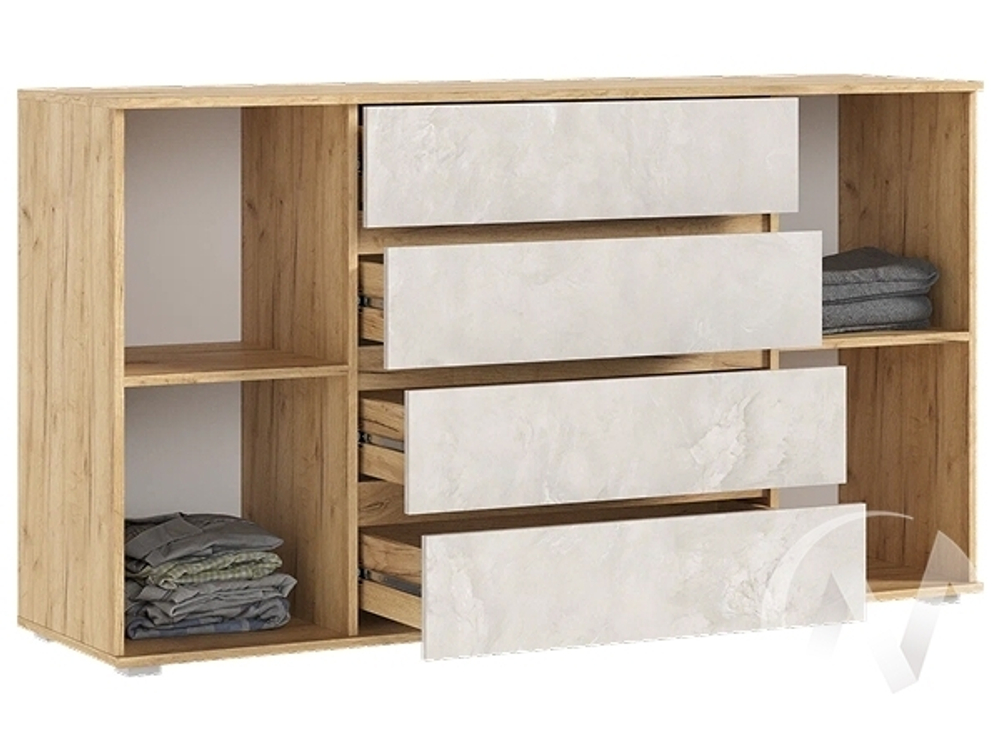 Комод 2 двери 4 ящика (1600) МС Марвэл (дуб крафт/мальта)