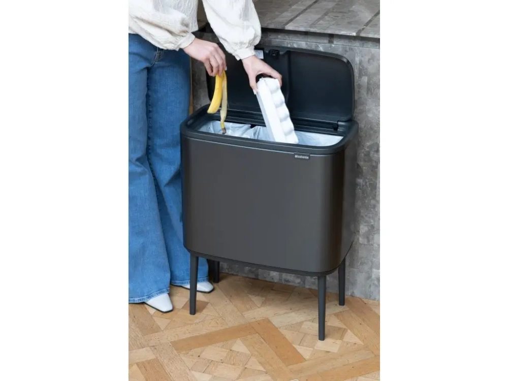 Brabantia Контейнер для мусора Bo Touch 11+23 л темно-серый
